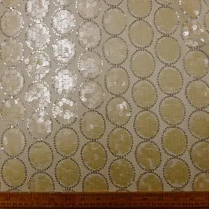 Sequin Fabric On Vanilla Netting Edwardian Vintage Ivory
