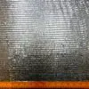 Sequin Fabric Liquorish Lines On Stretch Net Black Silver