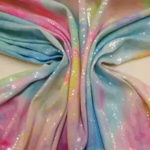 Sequin Fabric Clear Sequins On Soft Jersey Pastel Syrup