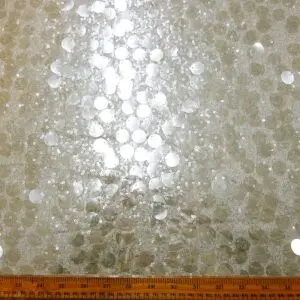 Sequin Fabric Clear Drop Sequins On Lurex Silver