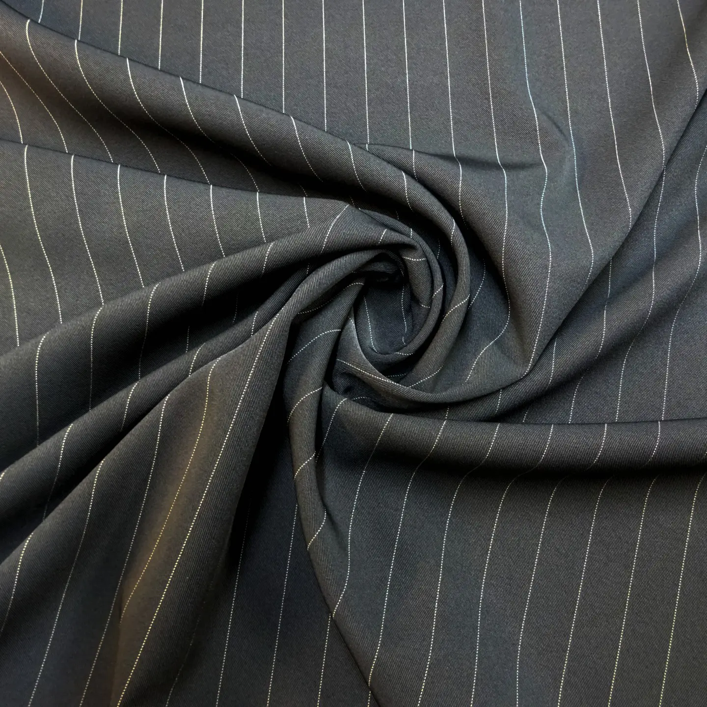 Suiting Fabric 2cm Wide Stripe Sharp Look Grey