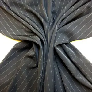 Suiting Fabric 2cm Wide Stripe Sharp Look Grey