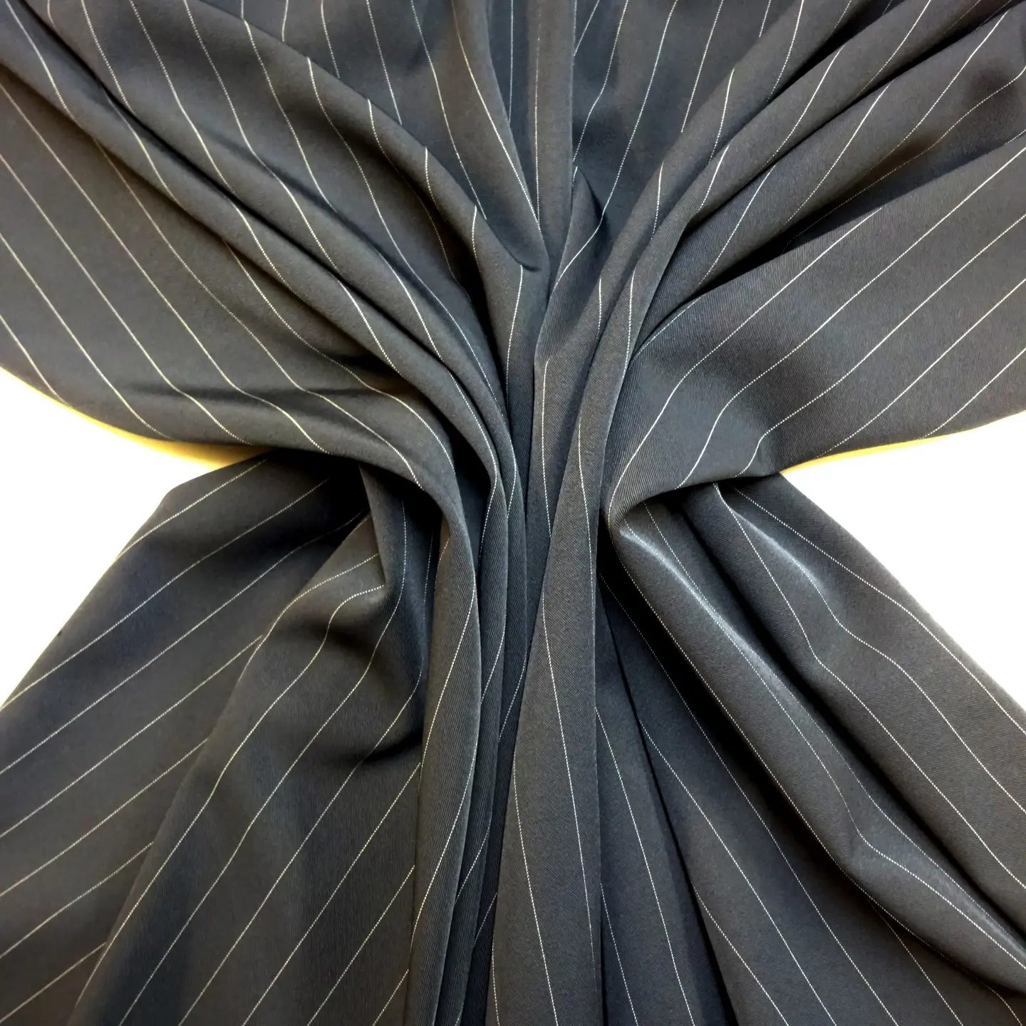 Suiting Fabric 2cm Wide Stripe Sharp Look Grey