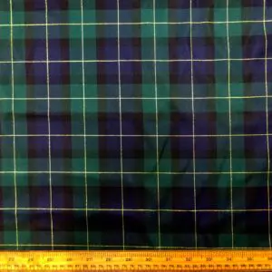 Tartan Fabric Taffeta Finish Gilded Black Watch Shouts Christmas