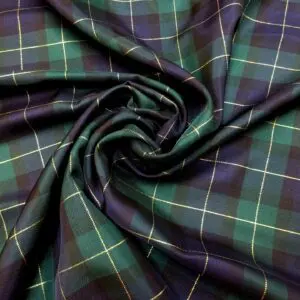 Tartan Fabric Taffeta Finish Gilded Black Watch Shouts Christmas