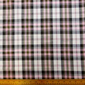 Tartan Fabric Brushed Checks Polly Pink