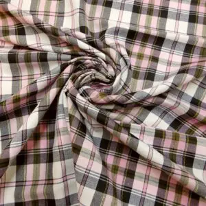 Tartan Fabric Brushed Checks Polly Pink