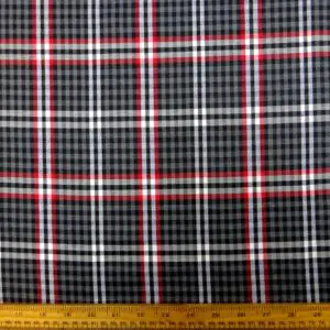 Tartan Fabric Brushed Checks Westminster Black Red