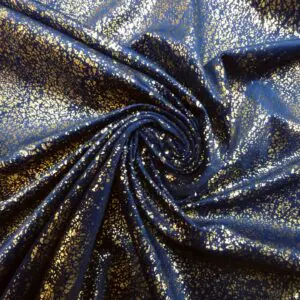 Velour Velvet Fabric Golden Dusted Navy
