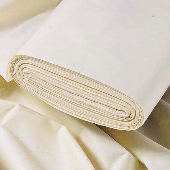 Cotton Sateen Cream Curtain Lining Fabric  Free UK postage 