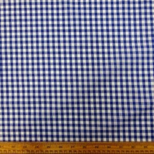 Gingham Fabric Polyester Cotton 6mm Royal