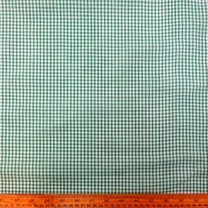 Gingham Fabric Polycotton 3mm Emerald