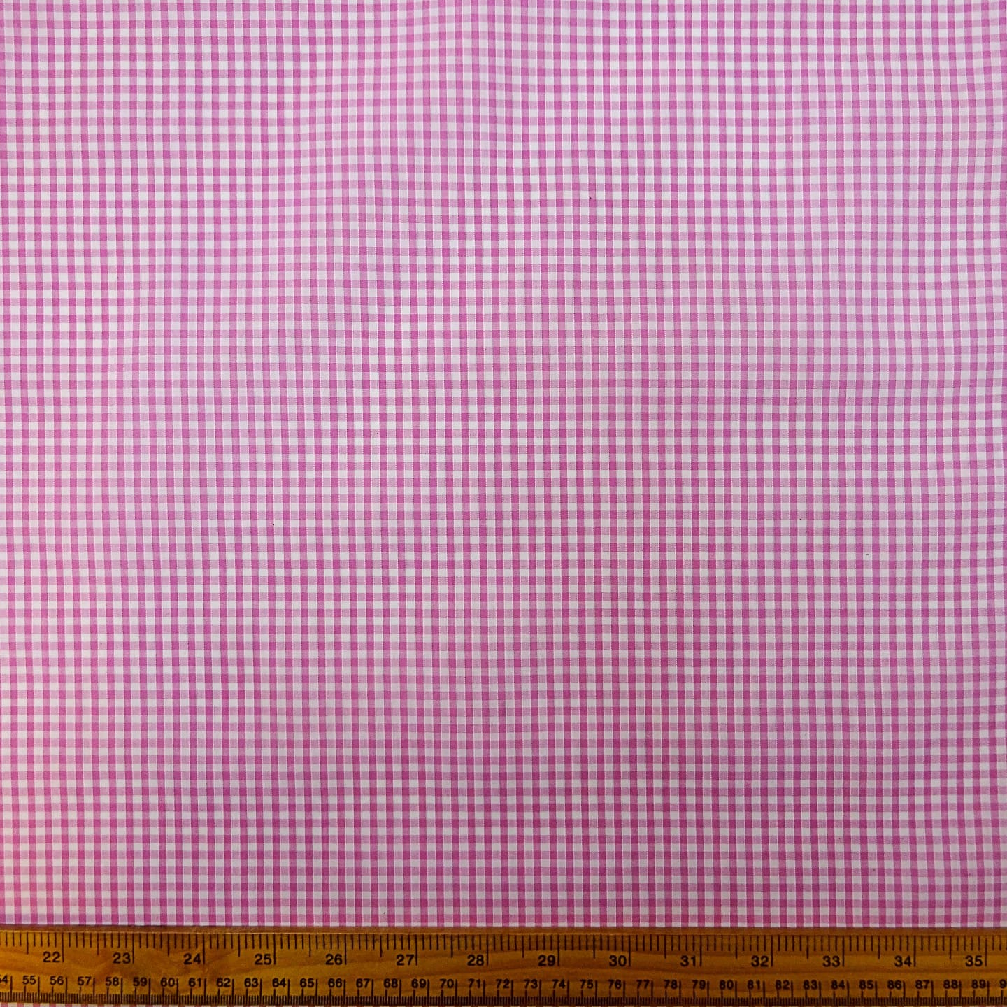 Gingham Fabric Polycotton 3mm Pink