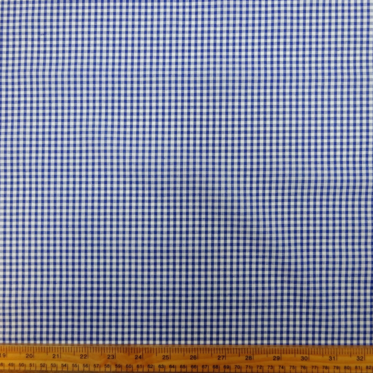 Gingham Fabric Polycotton 3mm Royal