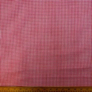 Gingham Fabric Polycotton 3mm Red