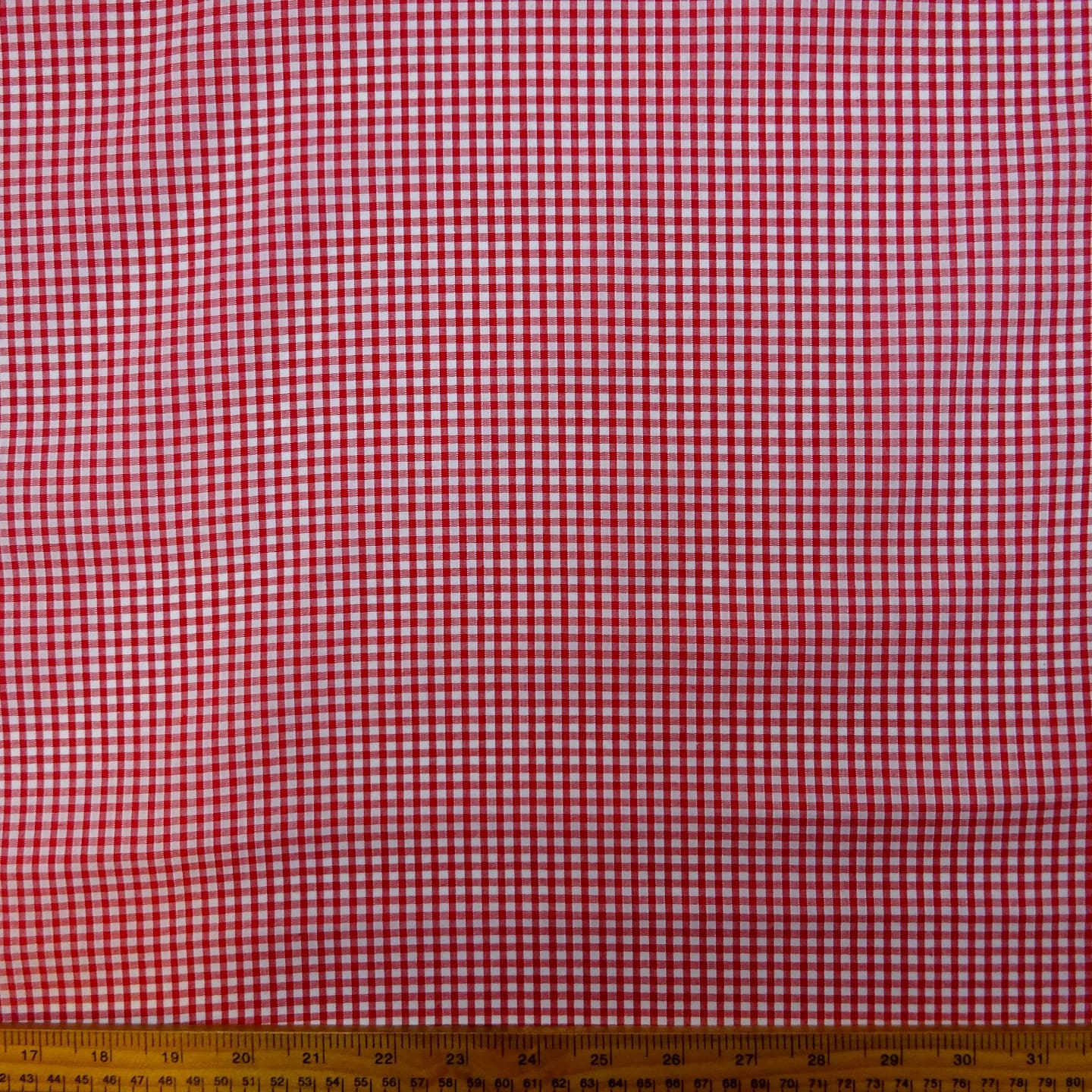 Gingham Fabric Polycotton 3mm Red