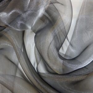 Organdie Fabric 100% Polyester Two Tone Silver/Black
