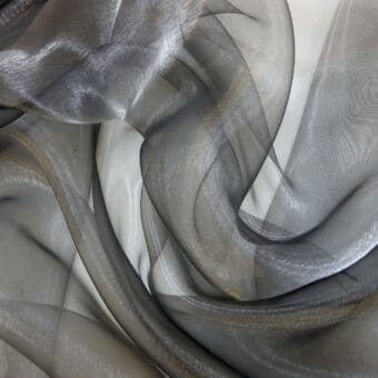 Organdie Fabric 100% Polyester Two Tone Silver Black