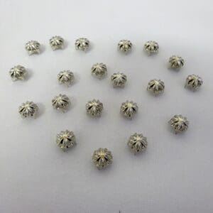 Hand Press Studs Silver Flower