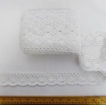 Cotton Lace Trimming 4cm Wide Cluny 722/1 White