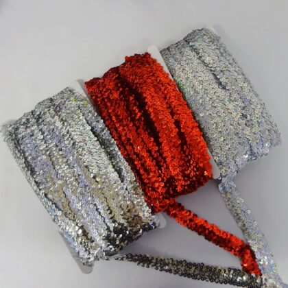 Stretch Sequins Trimming 3 Row 2.5cm Wide Code JB