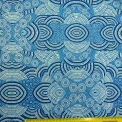Lycra Patterned Fabric Tribal Water Blue