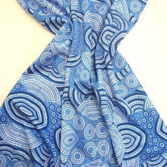 Lycra Patterned Fabric Tribal Water Blue