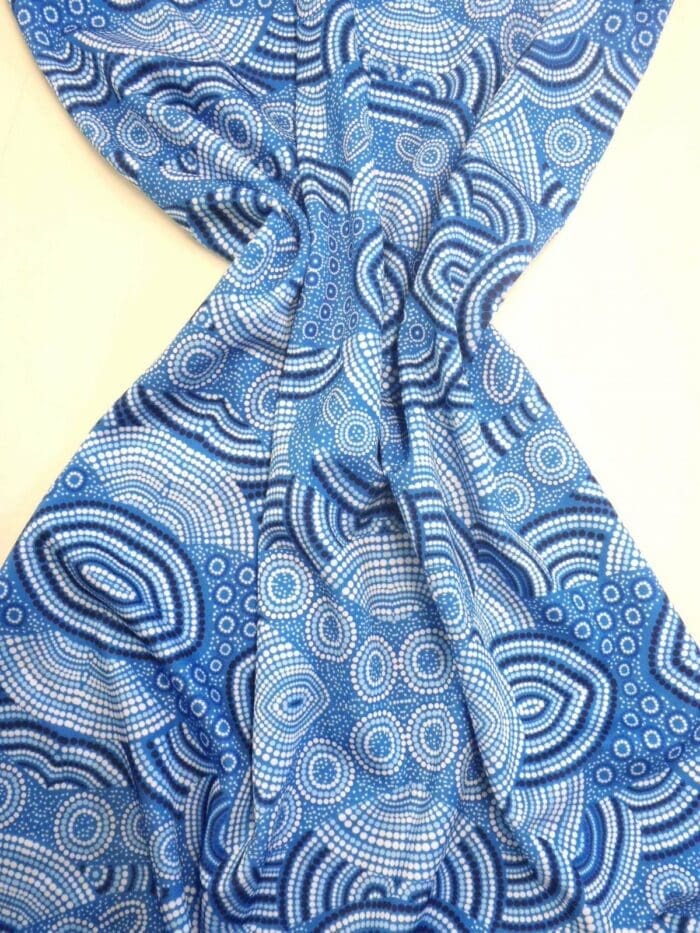 Lycra Patterned Fabric Tribal Water Blue| Lycra | Fabric Land