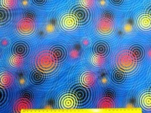 Lycra Patterned Fabric Bullseye Blue