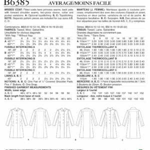 Butterick Sewing Pattern 6385