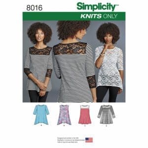Fabric Land Simplicity 8016 Sewing Pattern Knits Only Front Cover