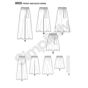 Fabric Land Simplicity 8605 Sewing Pattern Front and Back Views