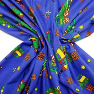 Cotton Fabric Steam Trains Royal