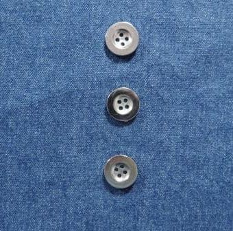 Saxe Blue Stone Washed Mill Dyed Denim (with silver buttons)