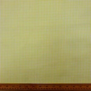 Gingham Fabric Polycotton 3mm Yellow