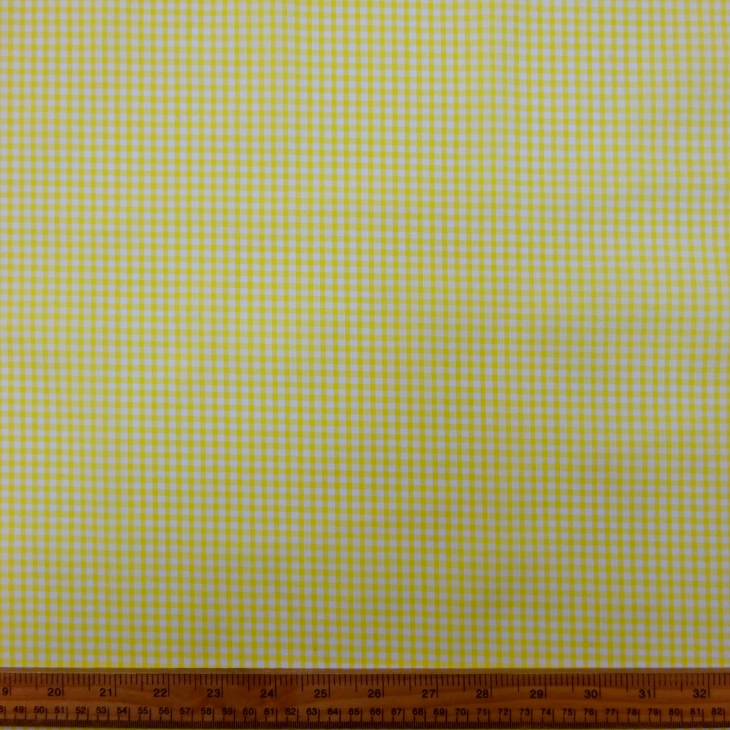 Gingham Fabric Polycotton 3mm Yellow