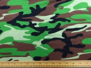 T-Shirting Fabric Festival Camouflage Emerald Brown