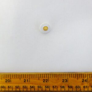 Buttons 15mm Small White With Gold Centre Code Jam