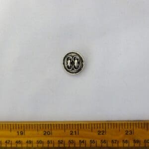 Buttons 21mm Silver Metal Shoe Lace Code Jam