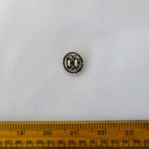 Buttons 21mm Silver Metal Shoe Lace Code Jam