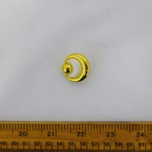 Buttons 25mm Pearl Crescent Moon Gold Shanked Code Jam