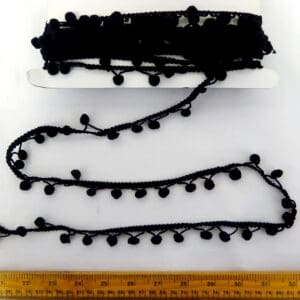 Pom Pom Fringe Trimming Black