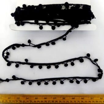 Pom Pom Fringe Trimming Black