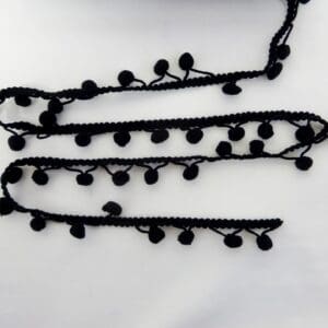Pom Pom Fringe Trimming Black
