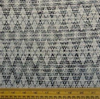 Suiting Boucle Fabric Silver Strand Black Ivory