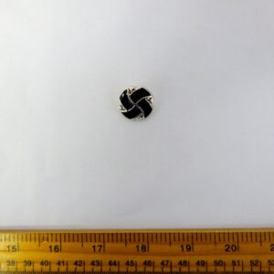 Black Gold Criss Cross Button 2cm