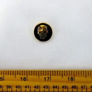 Skull Buttons Black/Gold 2cm Code 596