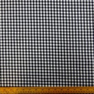 Gingham Fabric Polyester Cotton 6mm Black