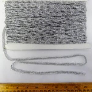 Metallic Braid Trimming 1cm Mini Frogging Platinum Silver
