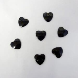 Large Heart Buttons Black